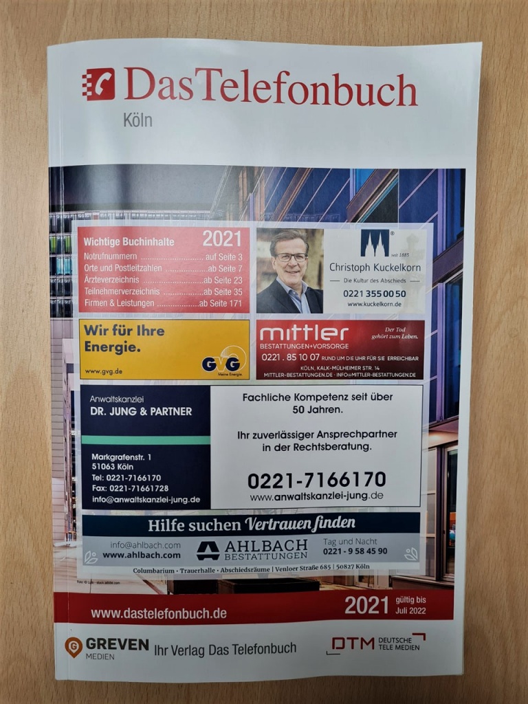Rettet das Telefonbuch! - Redaktionsbüro Beatrix Polgar-Stüwe in Köln